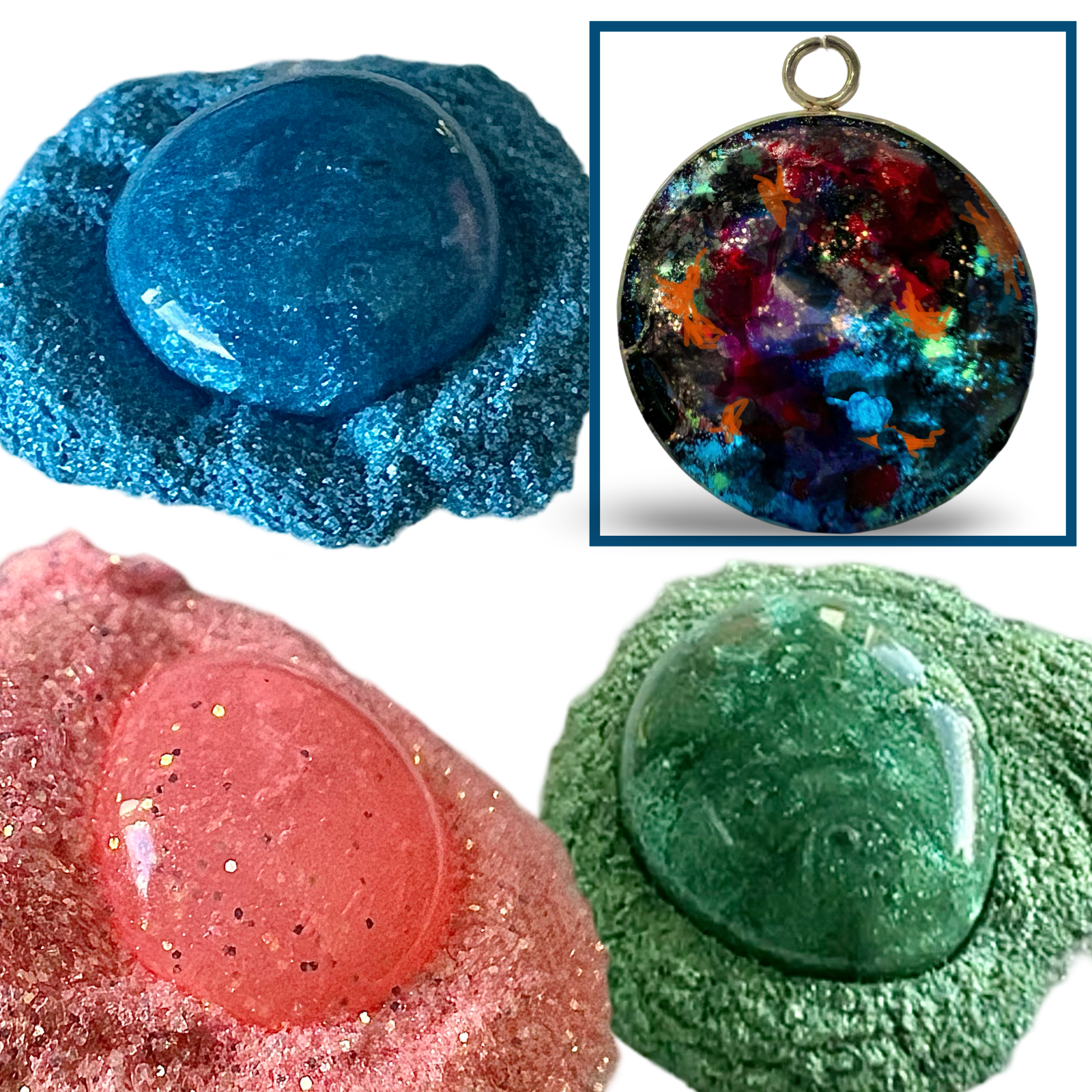 Fire Opal Trio: Set of 3 Custom Glow Powders
