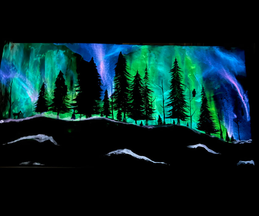 SOLD “Alaska Sky” Glowing Canvas (2ft. x 4ft.)