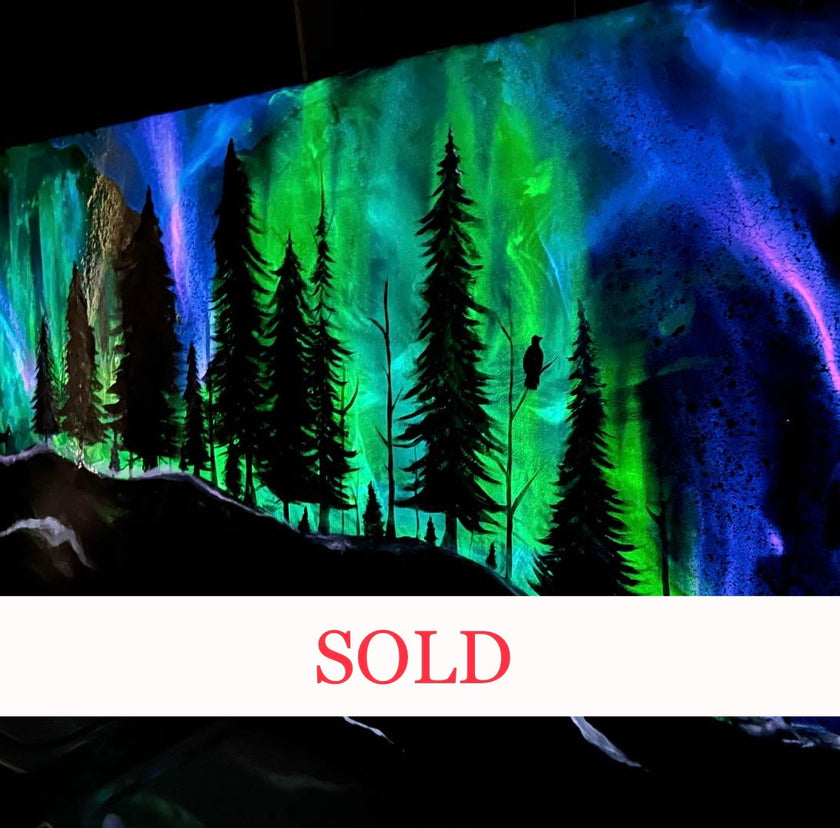 SOLD “Alaska Sky” Glowing Canvas (2ft. x 4ft.)