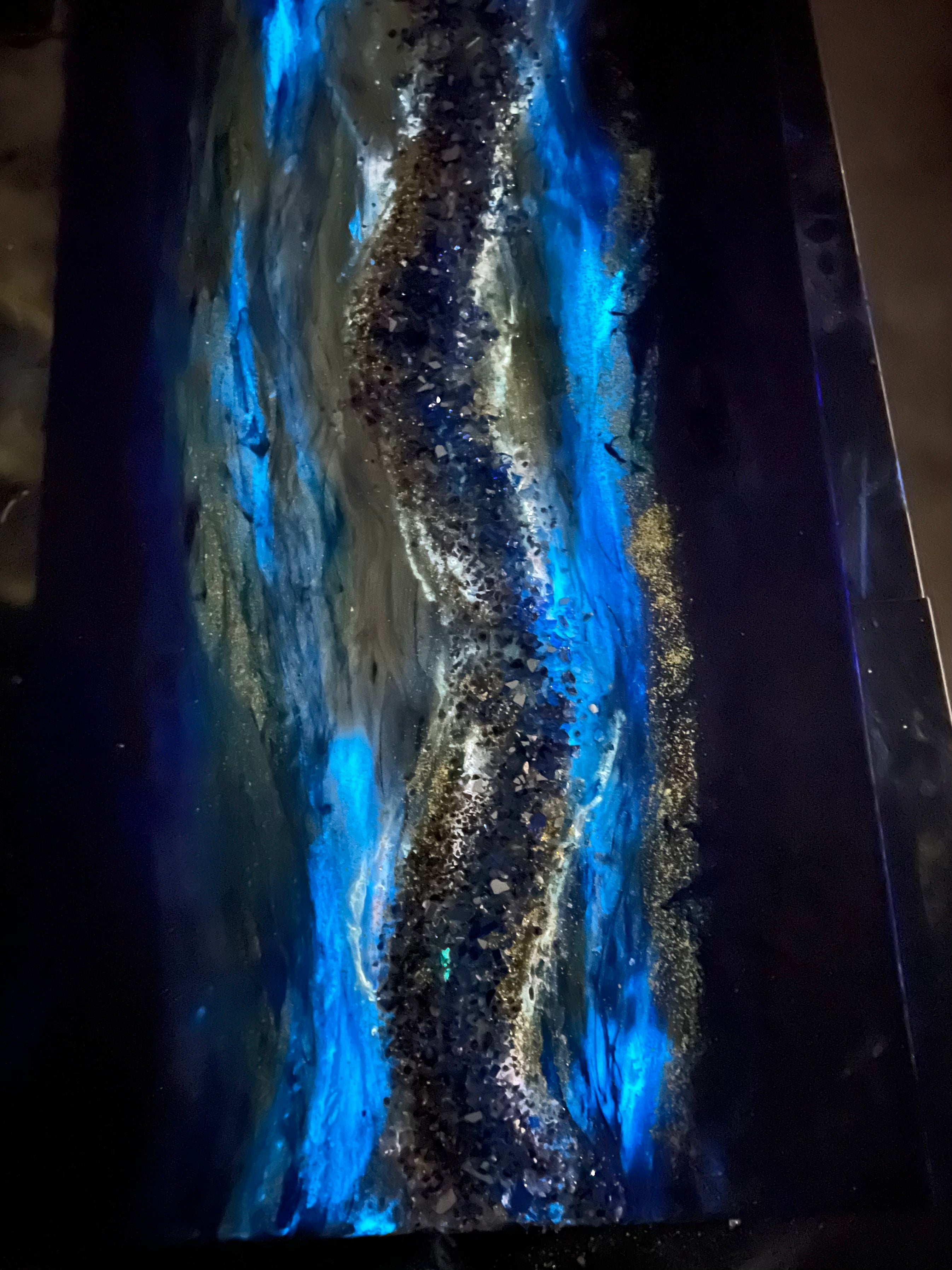 “Cobalt & Gold” Glowing Art/ FREE SHIPPING (2ft. x 4ft.)