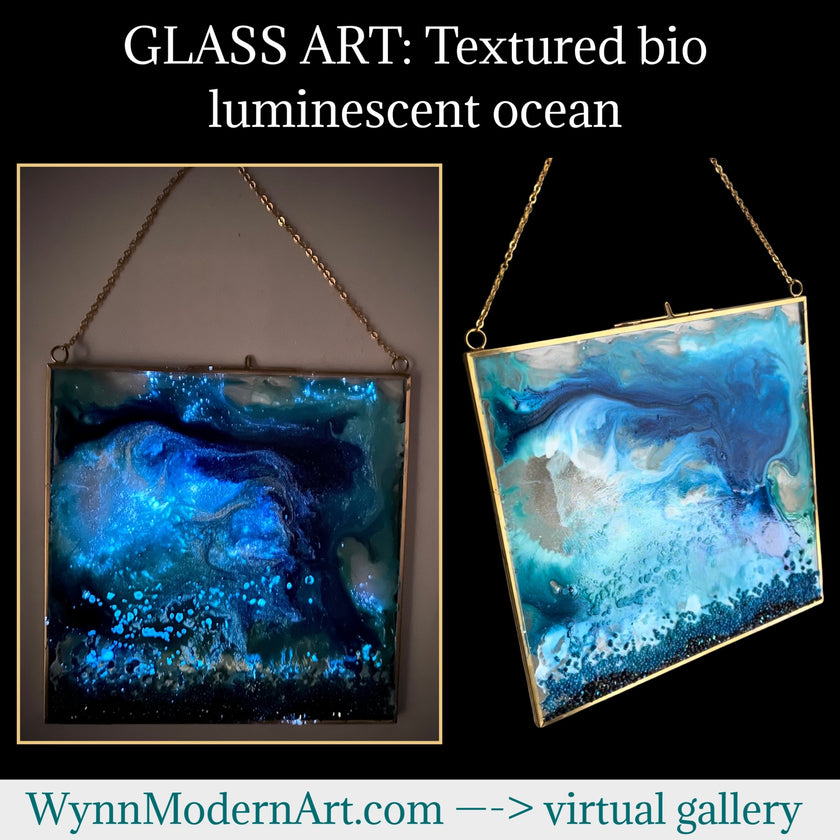 “Glowing Girl” on glass (8” x 8”)