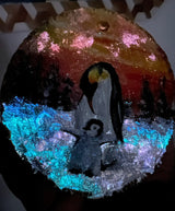 Hand Painted Glowing Penguin Ornament