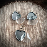 Set of 3: Petite Silver Hearts (Incl. Glass Cabochons)