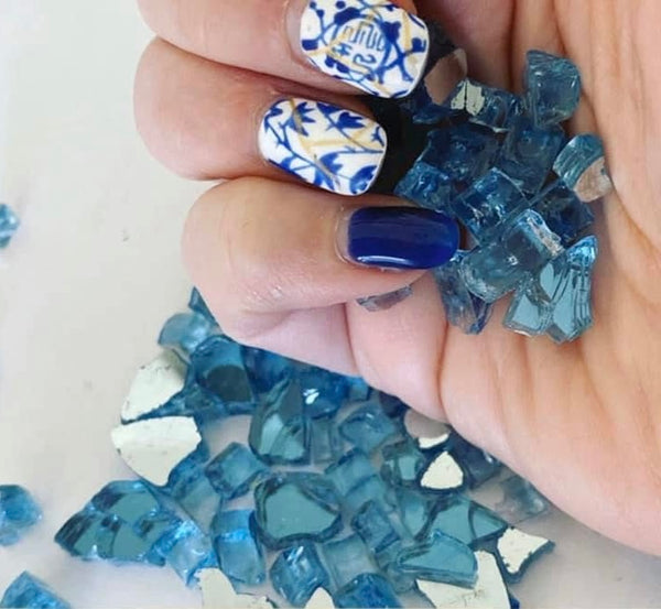 French Blue LUXE Crushed Mirror