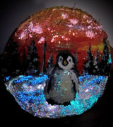 Hand Painted Glowing Penguin Ornament