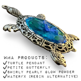 Set of 2: Silver Turtle Pendants (Incl. Glass Cabochons)