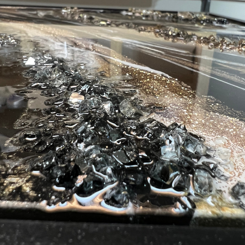 Onyx Black LUXE Crushed Mirror