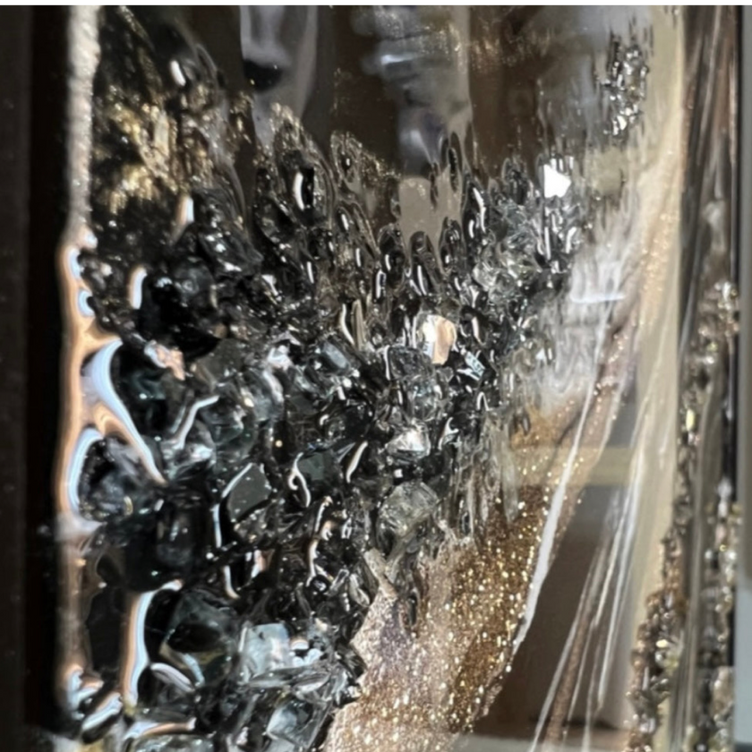 Onyx Black LUXE Crushed Mirror