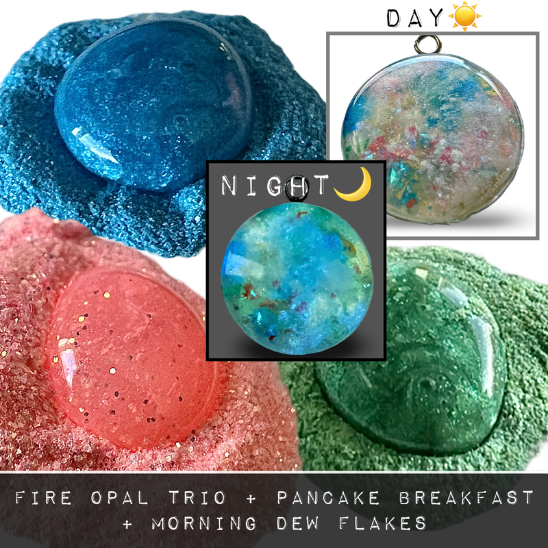 Fire Opal Trio (3 Custom Glow Powders) +Free Pendant Tray