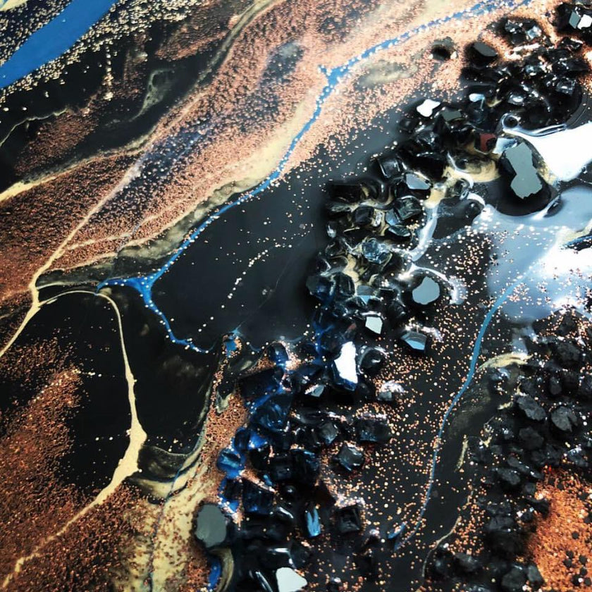 Onyx Black LUXE Crushed Mirror