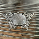 Set of 2: Silver Butterfly Pendants (Incl. Glass Cabochons)