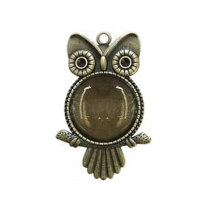 Set of 3: Owl Pendants (Incl. Glass Cabs & keychain)