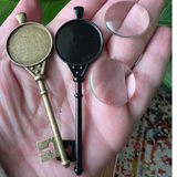 Set of 2: Key Pendants (Incl. Glass Cabochons)