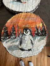 Hand Painted Glowing Penguin Ornament