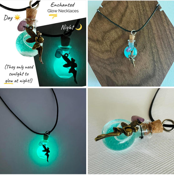 Please allow 10 days in addition to shipping time for creation for the Glowing Potion Necklaces (Mint/ Teal)