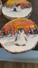 Hand Painted Glowing Penguin Ornament