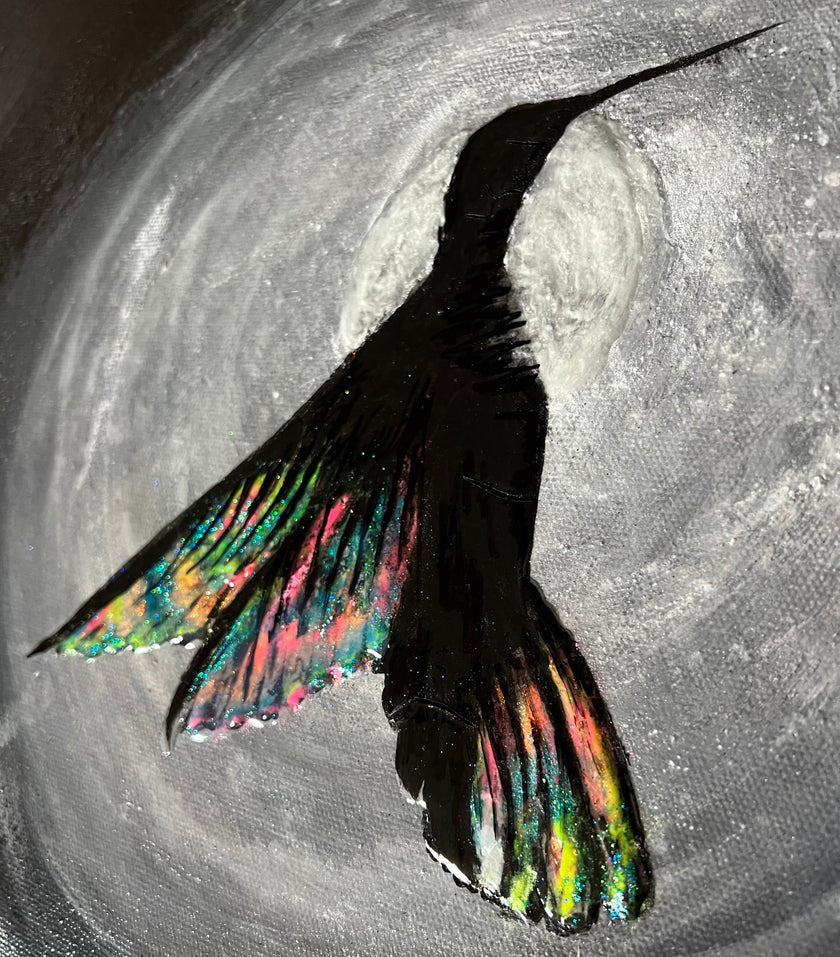 “Good Fortune Hummingbird” Glowing Canvas