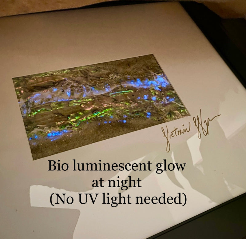 Bio-Luminescent Mother Of Pearl Seascape (16” x 20”)