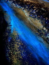 “Cobalt & Gold” Glowing Art/ FREE SHIPPING (2ft. x 4ft.)