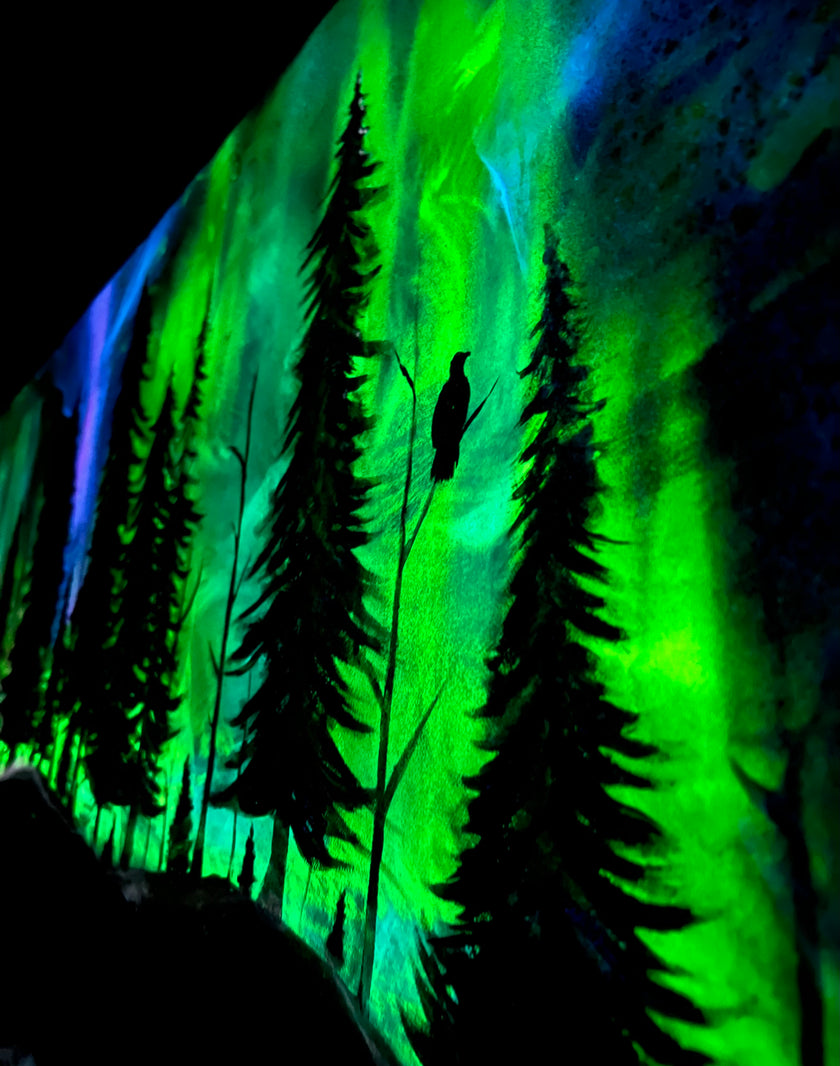 SOLD “Alaska Sky” Glowing Canvas (2ft. x 4ft.)