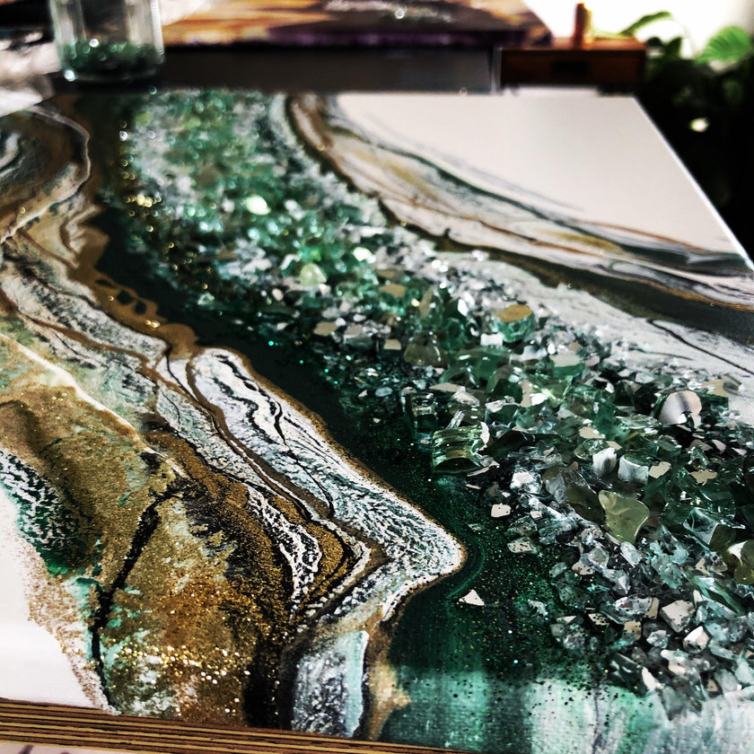 1-on-1 Zoom Acrylic Fluid Art Session w/ Victoria Wynn - WYNN modern art.