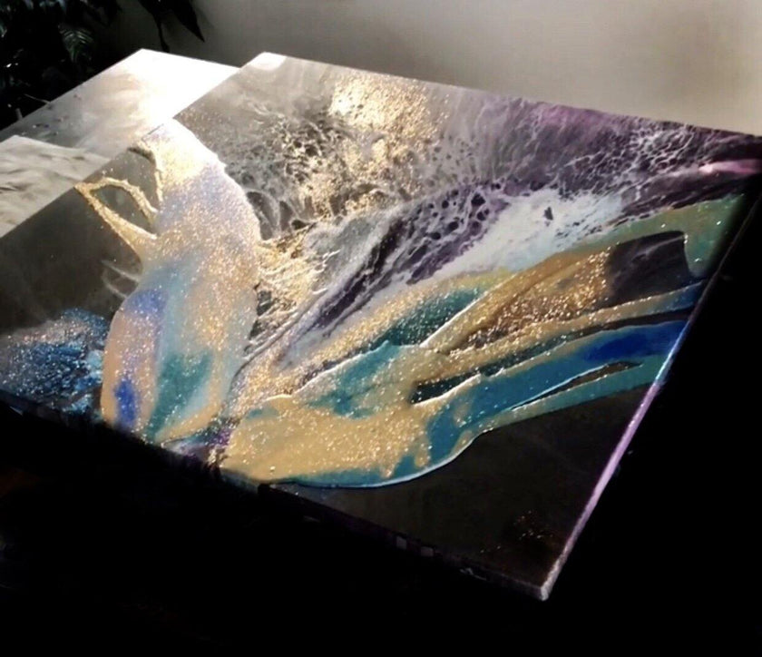 1-on-1 Zoom Acrylic Fluid Art Session w/ Victoria Wynn - WYNN modern art.