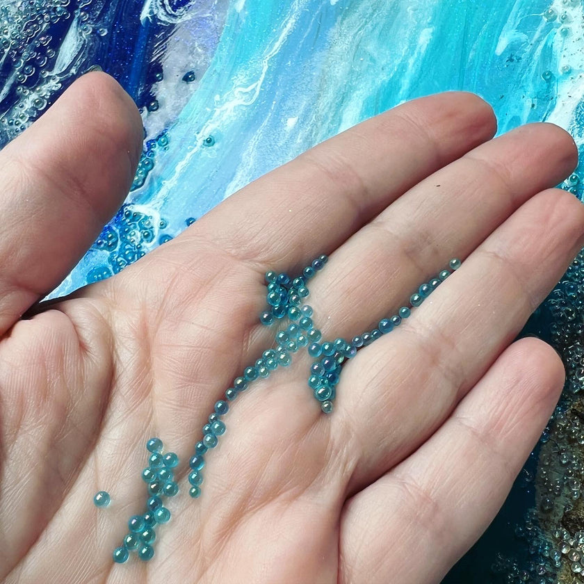 3D Bubbles “Blue Iridescent” (Glass)