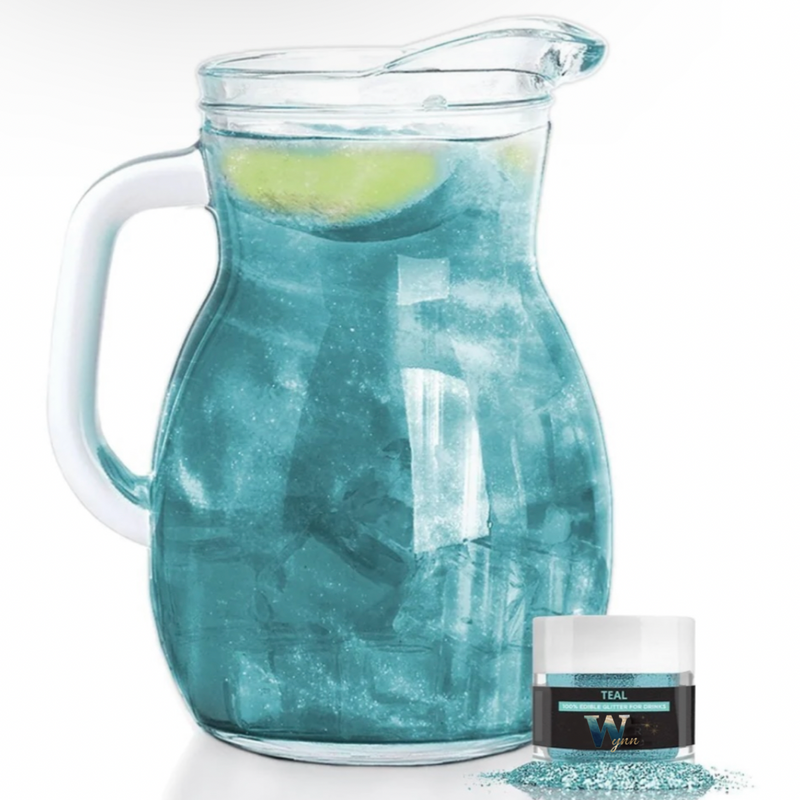 Swirling Glitter™️ for drinks “Teal Blue Water”