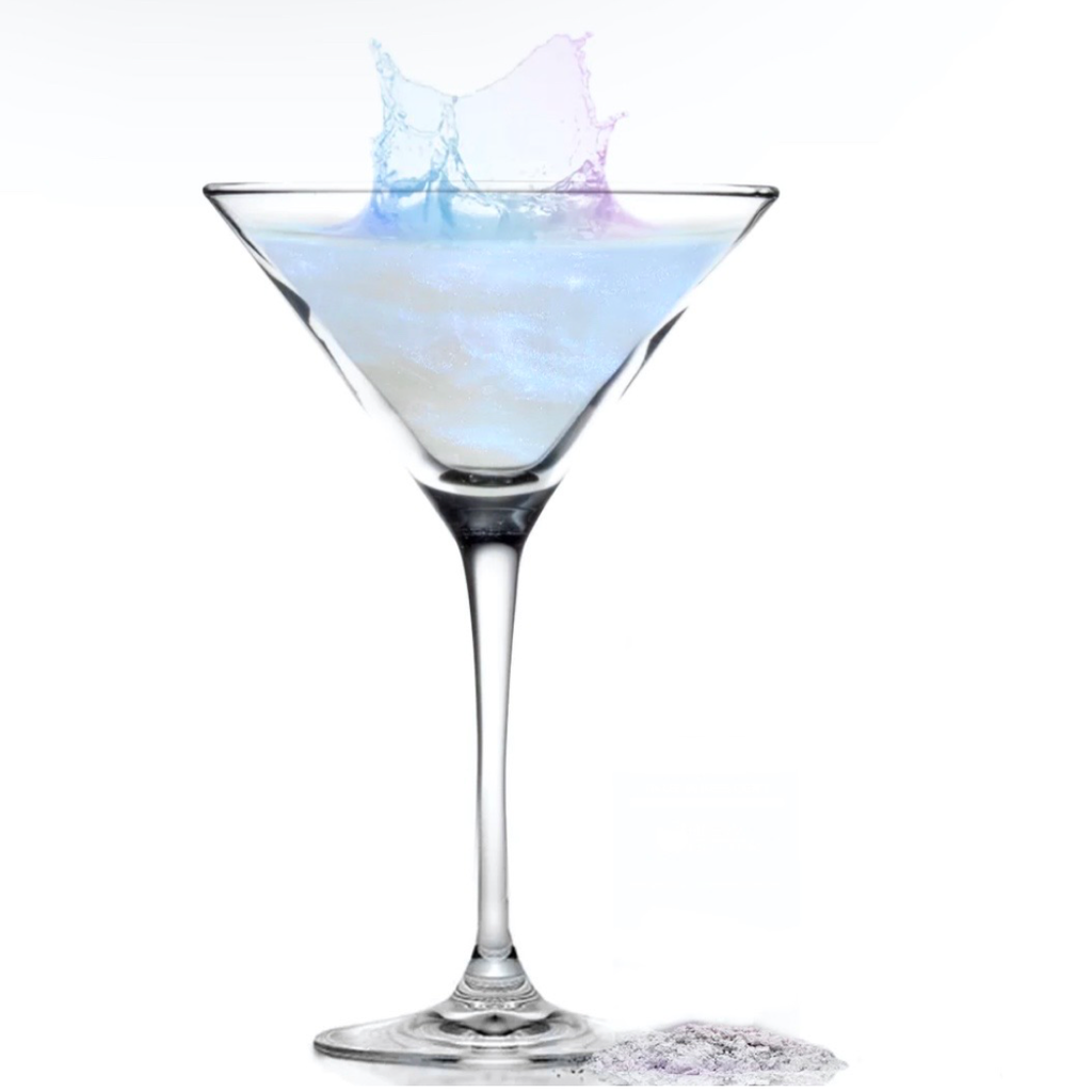 Swirling Glitter™️ for drinks “Teal Blue Water” – WYNN modern art.